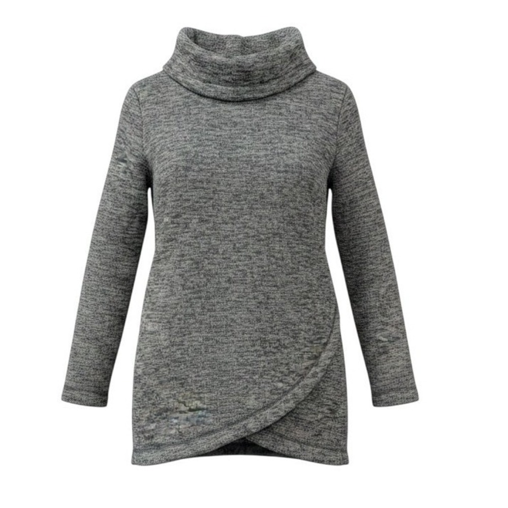 Land's End Women's Sweater Fleece Tunic Cowl Neck Pullover - Med‎ OEKO-TECK